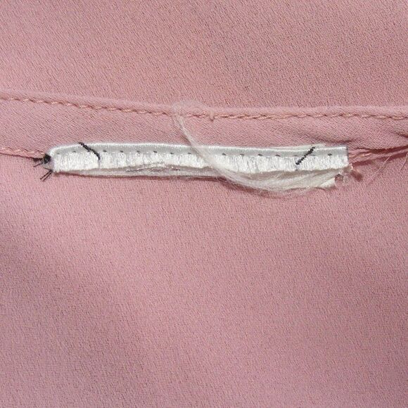 Vintage Blouse, M, Pink, Sequin statement Shoulders, Long sleeve, button front - Picture 11 of 11